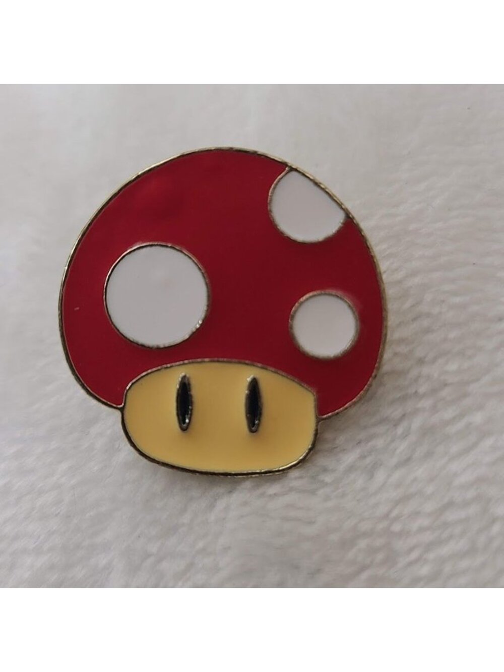 Nintendo Super Mario Mushroom Enamel Pin Red Power Up Hat Logo - Picture 2 of 5